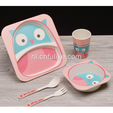 Heldere kleur kind diner set van 5